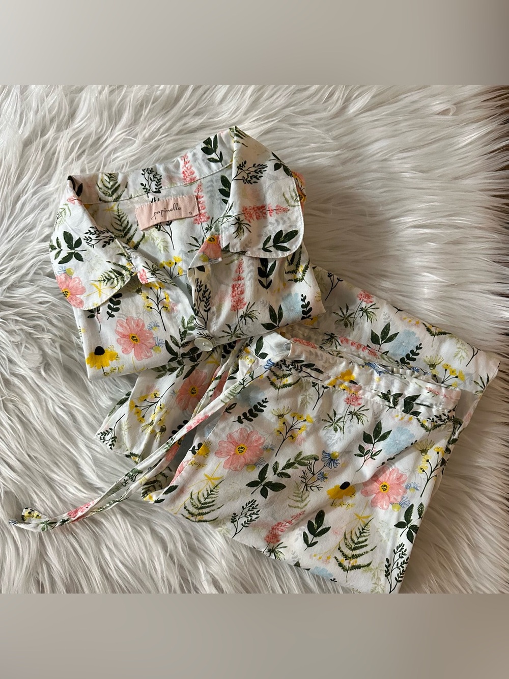 Papinelle Size Small Eloise Crop PJ Set 100% Cotton